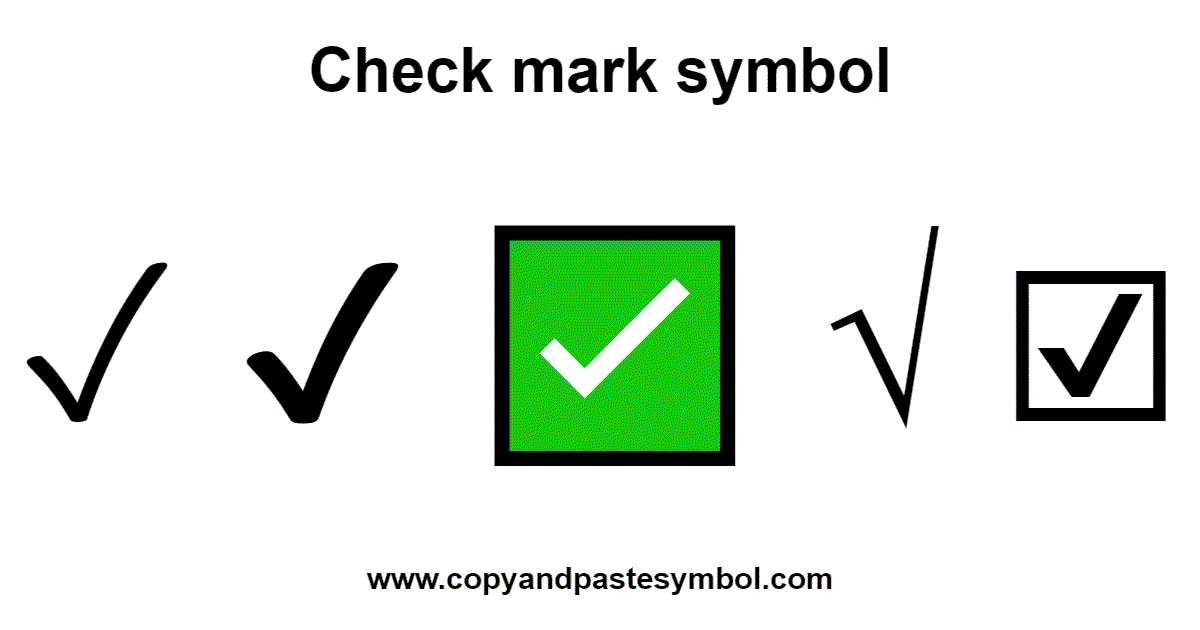 Check Mark Symbol to Copy and Paste ✔️ ✔ ✅ ☑ ✘ ✗