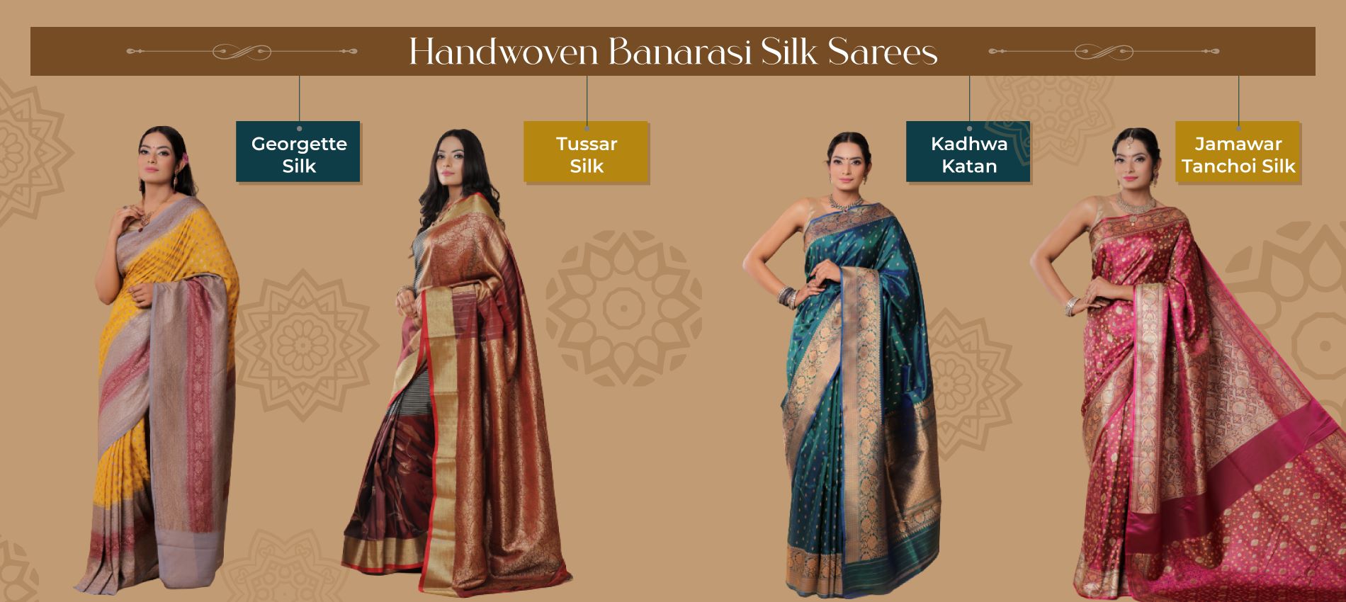 Banarasi Silk Saree | Buy Handwoven Banarasi Silk Saree Online – House Of Elegance - Style That Inspires