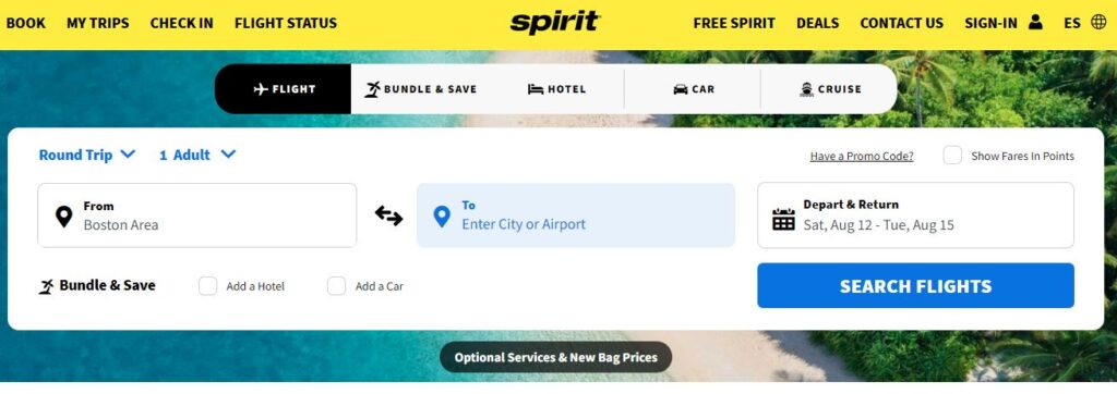 Spirit Airlines Low Fare Calendar : Best Fare Finder