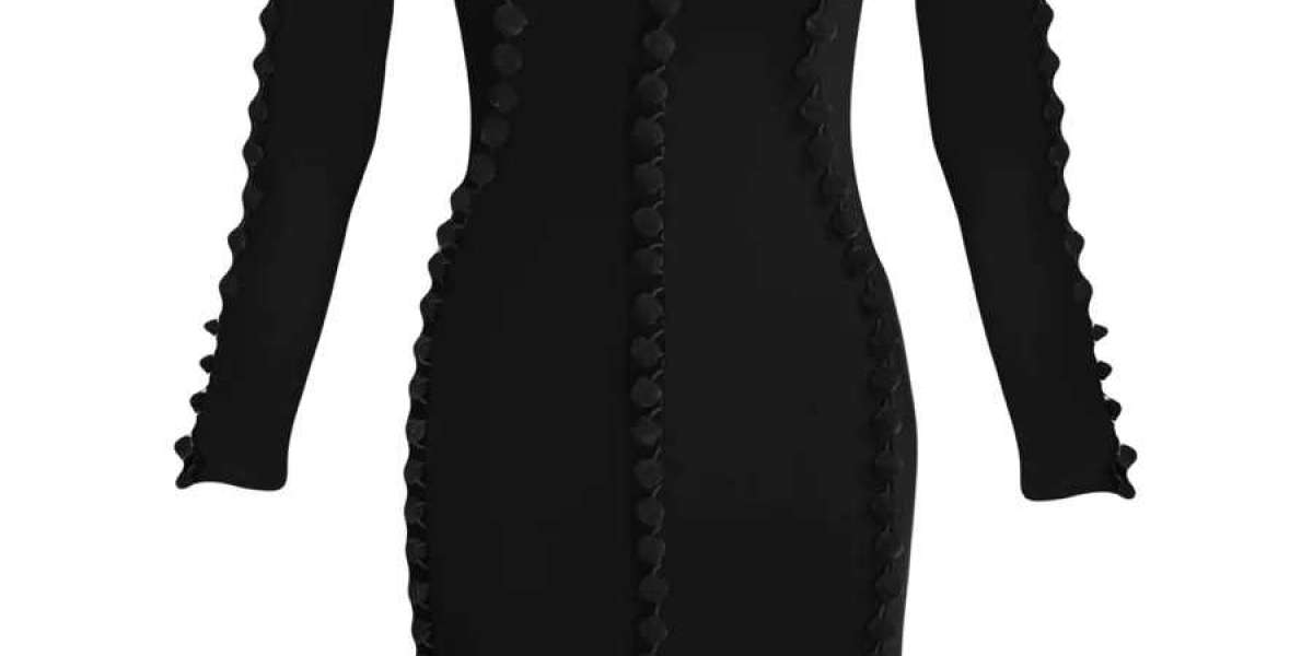 The Elegance of the Black Pom Pom Dress