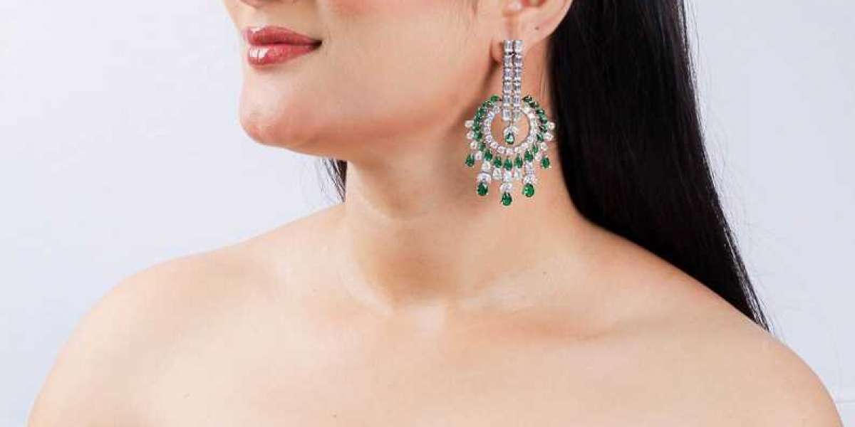 Emerald Earrings Chandelier Wedding Earrings Emerald Green American Diamond Earrings